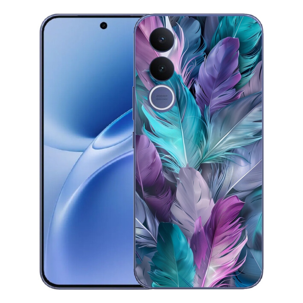 Gélový kryt mmCase na Vivo V70 FE - farebné perie 2