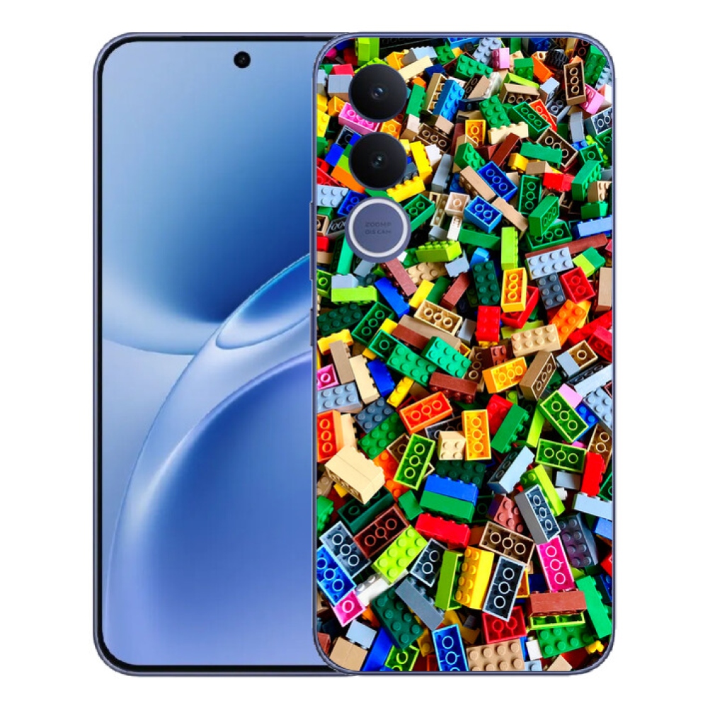 Gélový kryt mmCase na Vivo V70 FE - farebné stavebné kocky