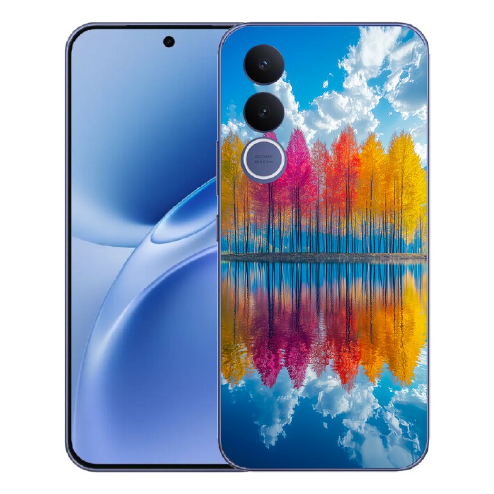 Gélový kryt mmCase na Vivo V70 FE - farebné stromy
