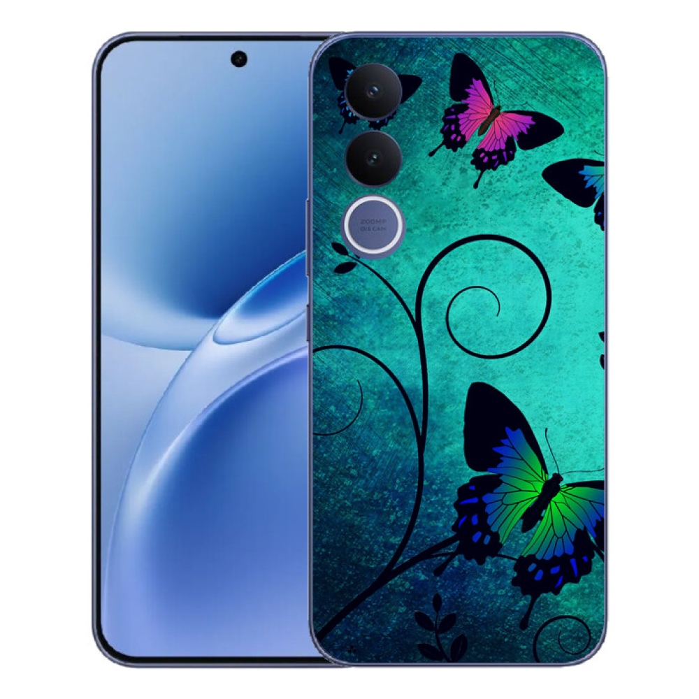 Gélový kryt mmCase na Vivo V70 FE - farební motýle