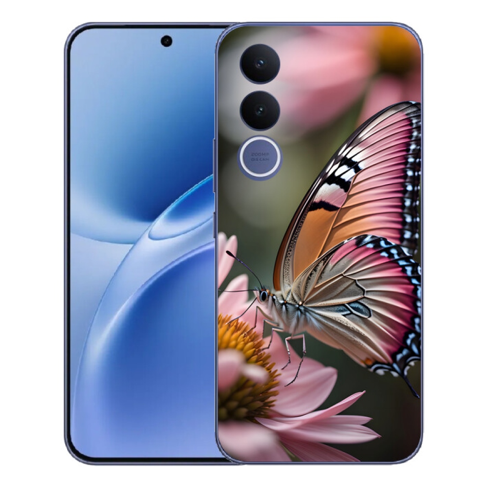 Gélový kryt mmCase na Vivo V70 FE - farebný motýľ