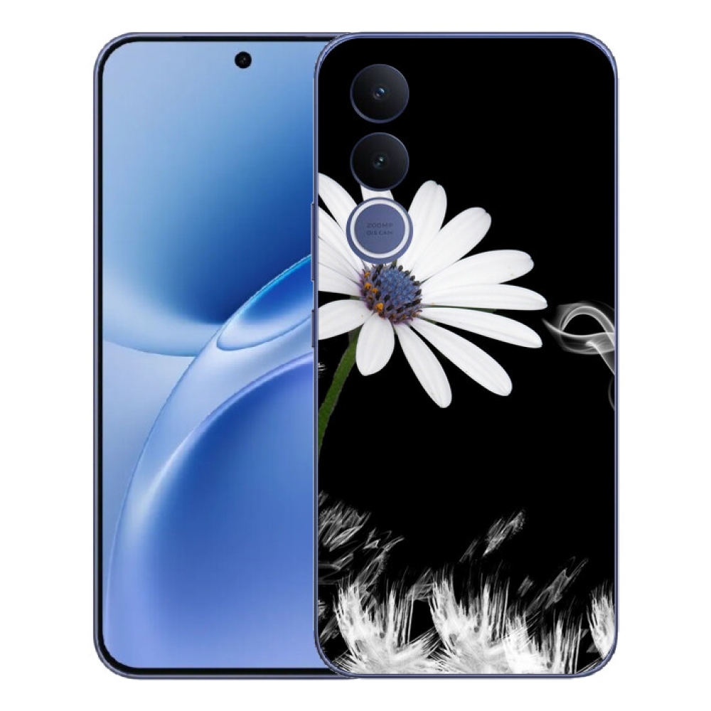 Gélový kryt mmCase na Vivo V70 FE - biela kvetina