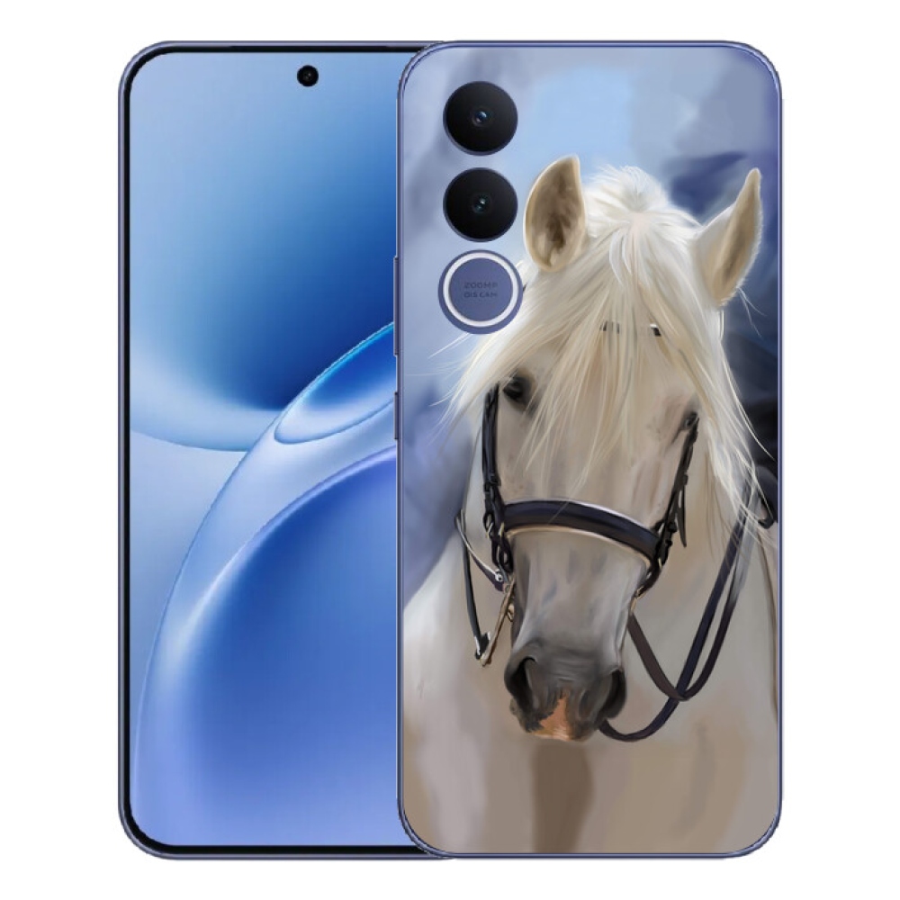 Gélový kryt mmCase na Vivo V70 FE - biely kôň