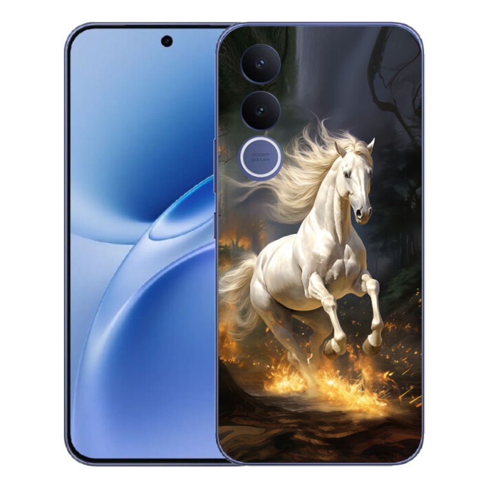 Gélový kryt mmCase na Vivo V70 FE - biely kôň 2