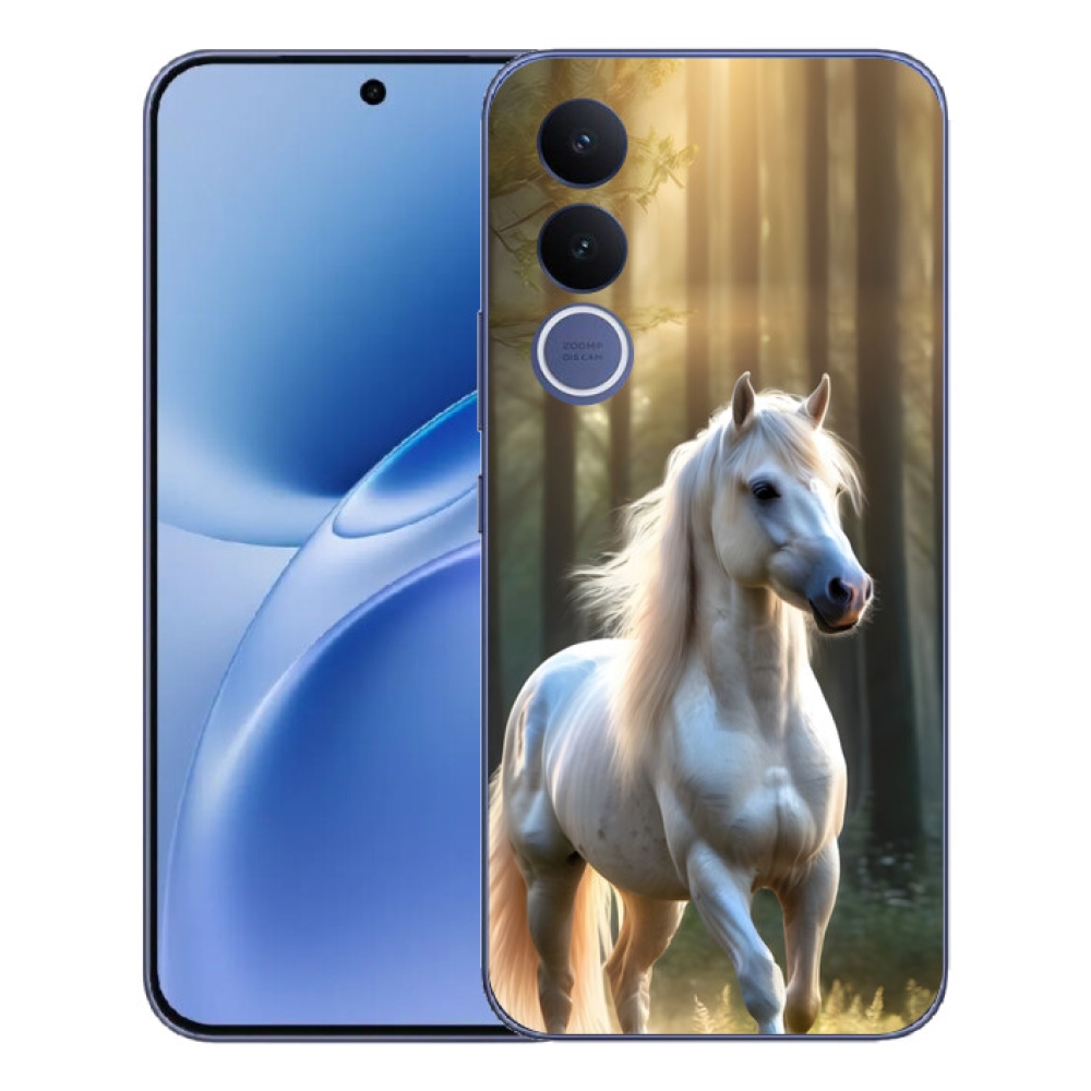 Gélový kryt mmCase na Vivo V70 FE - biely kôň 3