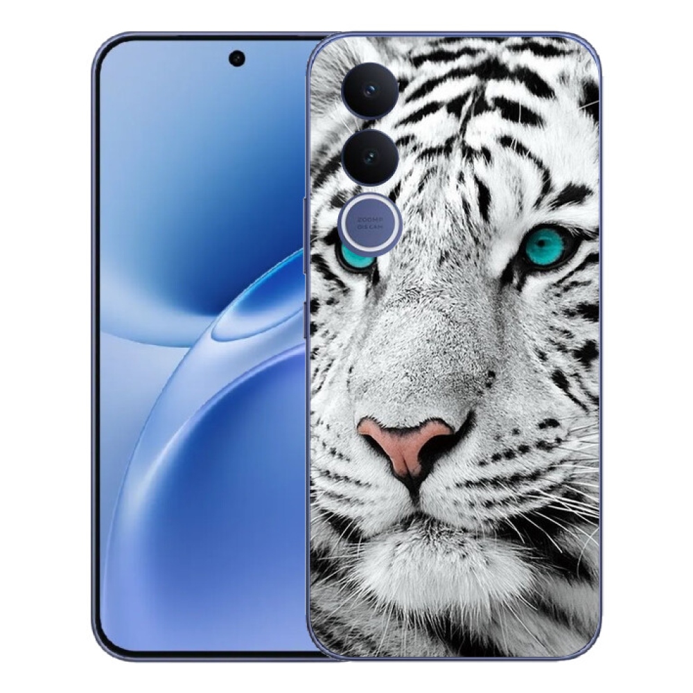 Gélový kryt mmCase na Vivo V70 FE - biely tiger