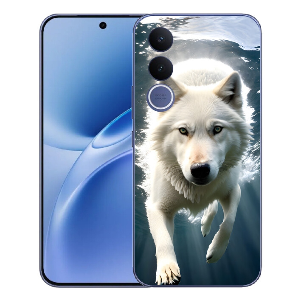 Gélový kryt mmCase na Vivo V70 FE - biely vlk