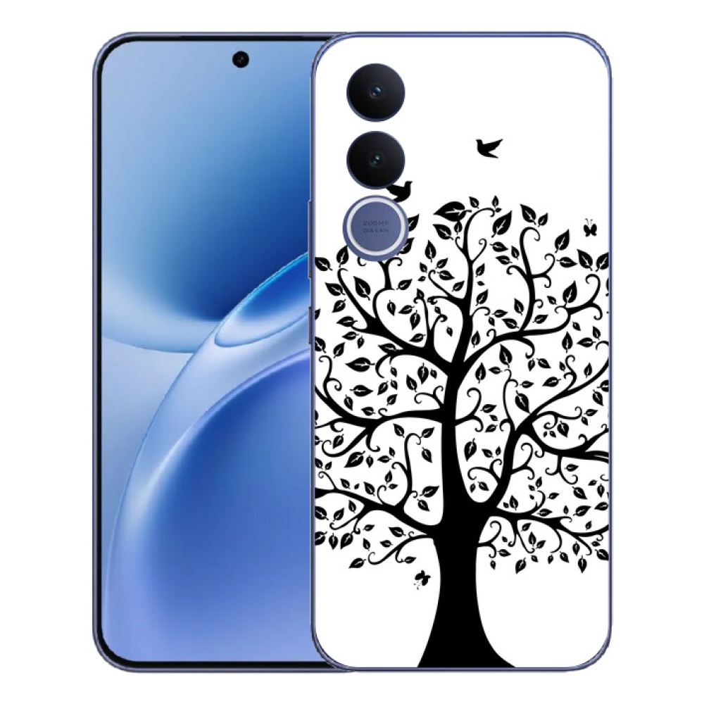 Gélový kryt mmCase na Vivo V70 FE - čiernobiely strom