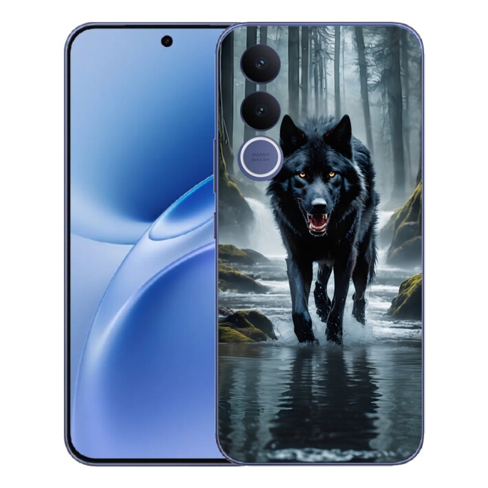 Gélový kryt mmCase na Vivo V70 FE - čierny vlk