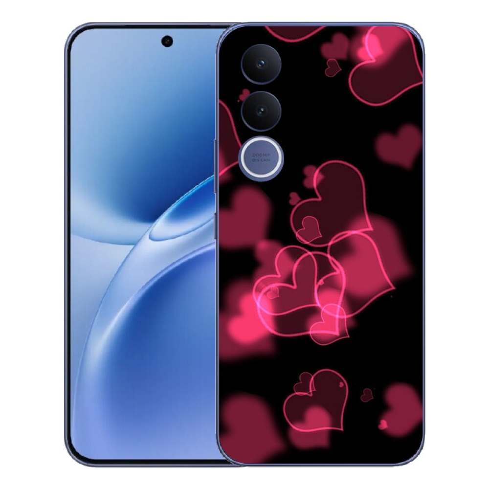 Gélový kryt mmCase na Vivo V70 FE - červená srdiečka