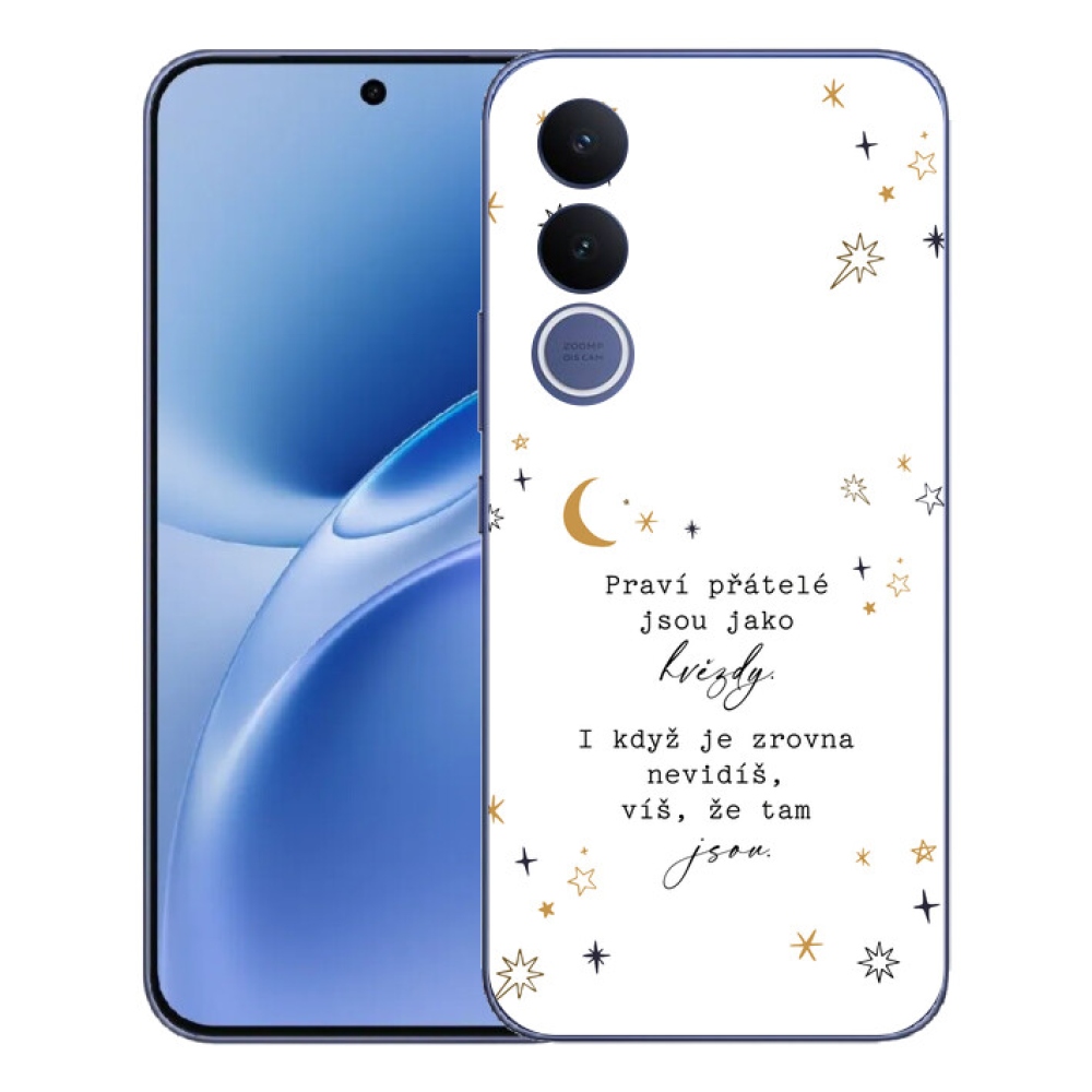 Gélový kryt mmCase na Vivo V70 FE - citát 6 biele pozadie