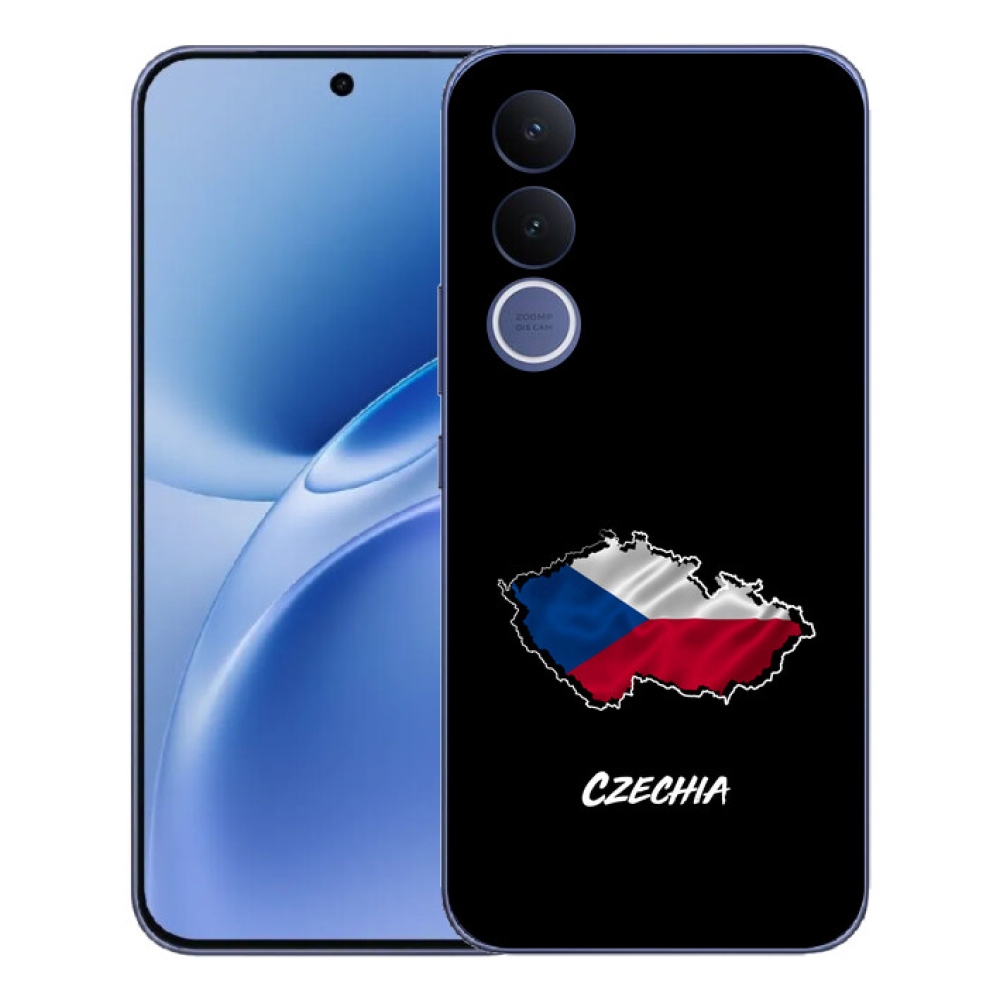 Gélový kryt mmCase na Vivo V70 FE - Czechia čierne pozadie