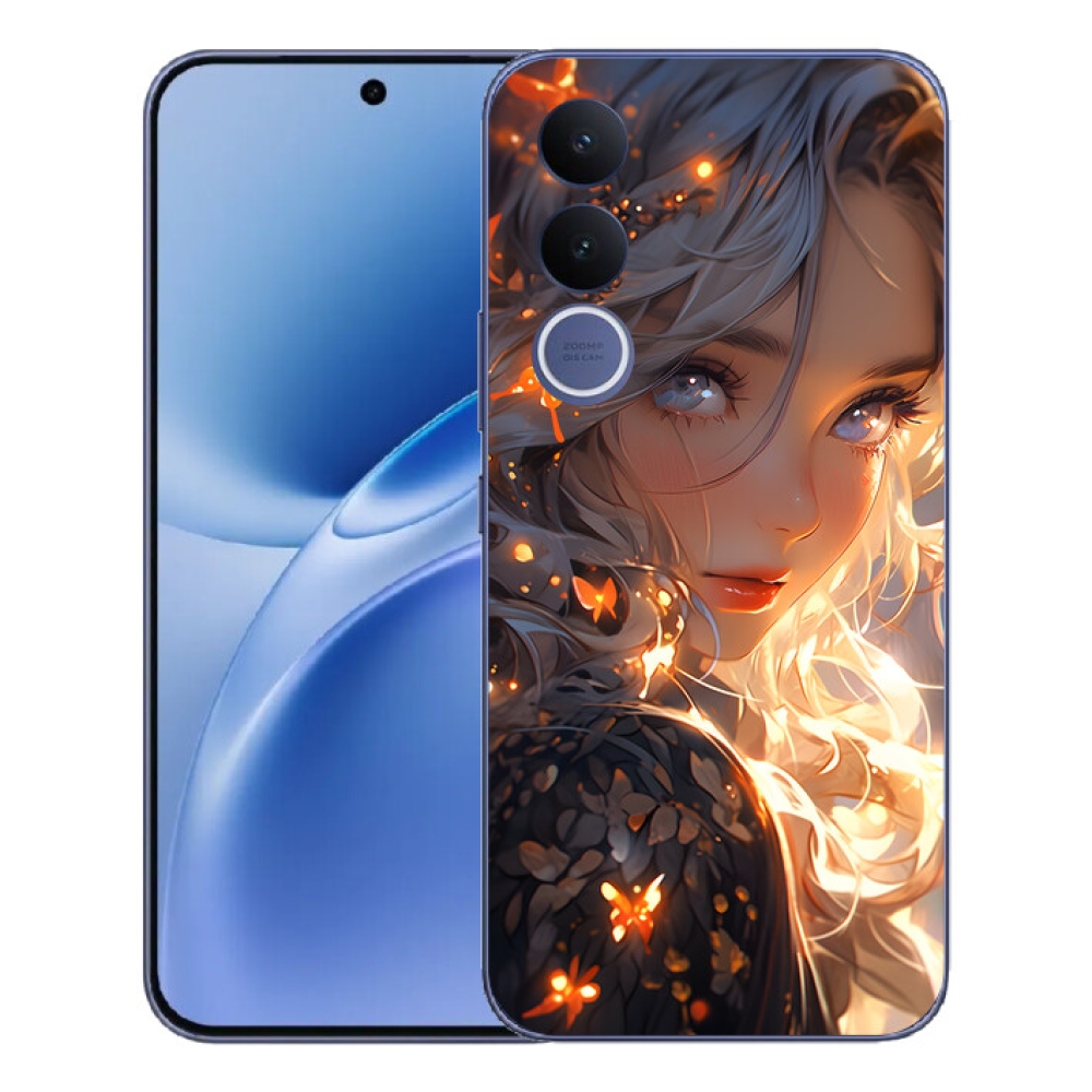 Gélový kryt mmCase na Vivo V70 FE - dievča a motýle