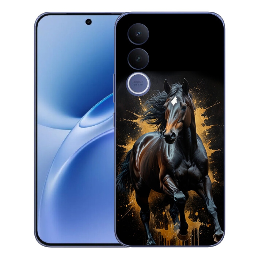 Gélový kryt mmCase na Vivo V70 FE - elegantný čierny žrebec