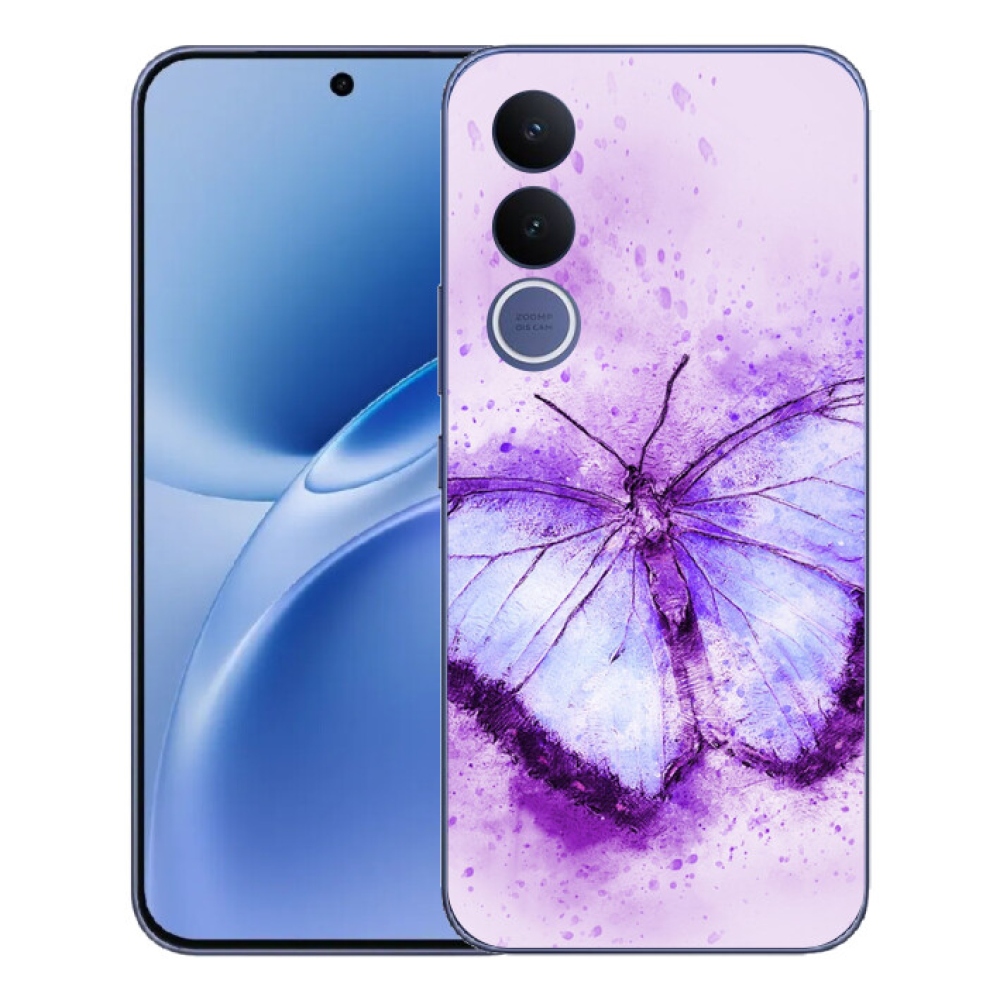 Gélový kryt mmCase na Vivo V70 FE - fialový motýľ