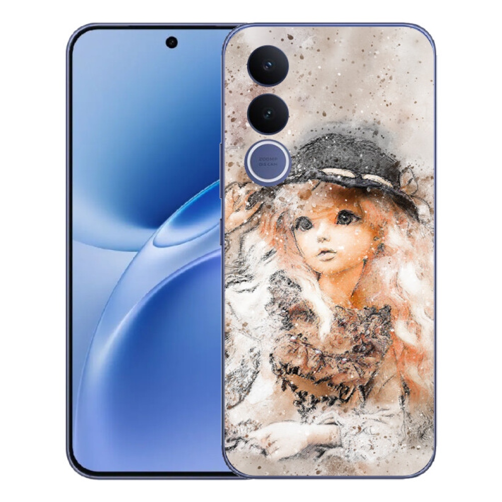 Gélový kryt mmCase na Vivo V70 FE - dievčatko s klobúkom