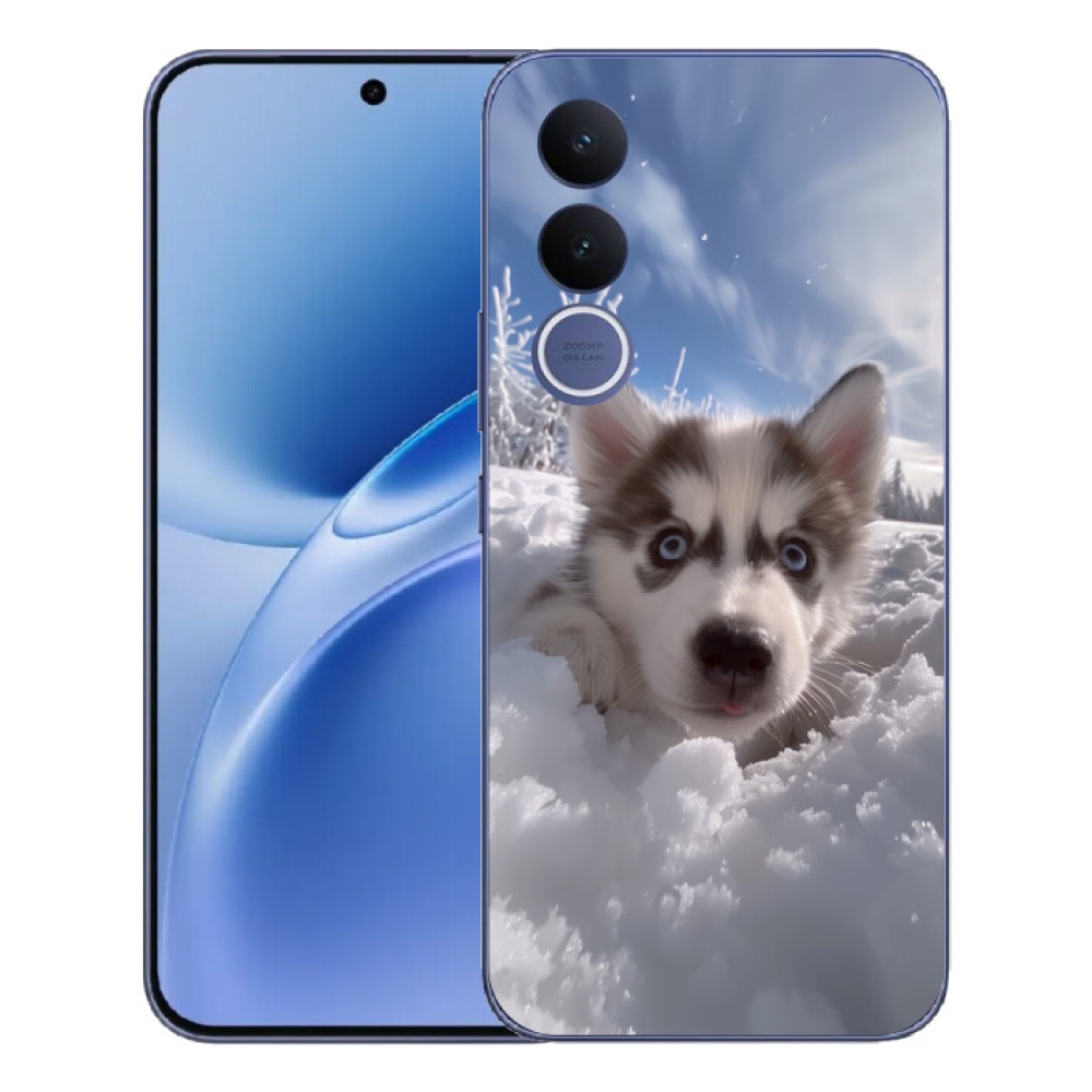 Gélový kryt mmCase na Vivo V70 FE - husky v snehu