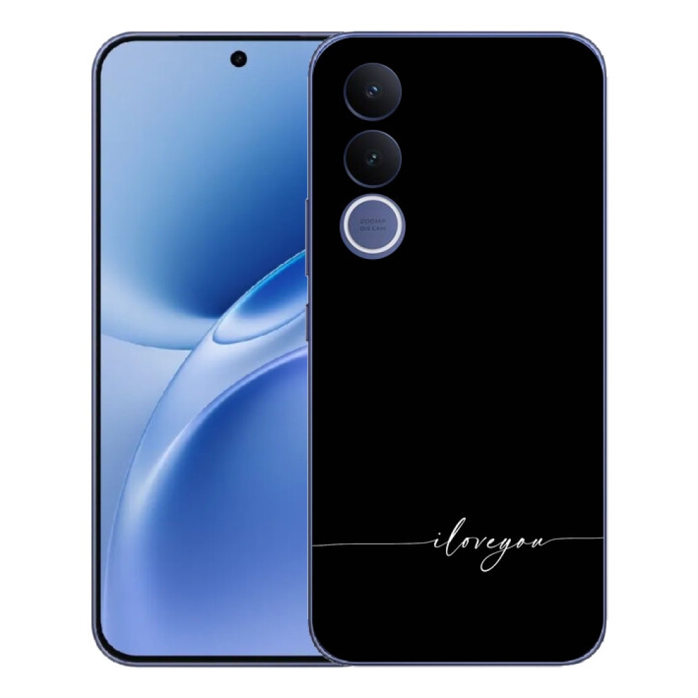 Gélový kryt mmCase na Vivo V70 FE - I love you čierne pozadie