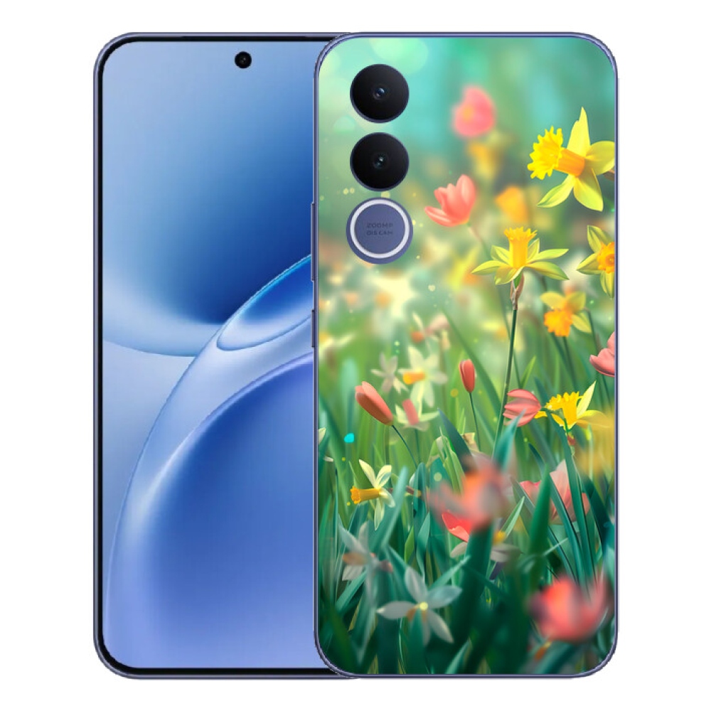 Gélový kryt mmCase na Vivo V70 FE - jarné kvety