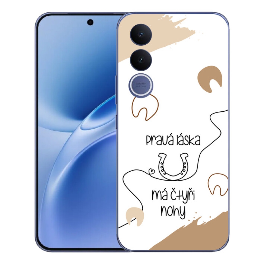 Gélový kryt mmCase na Vivo V70 FE - konský motív biele pozadie