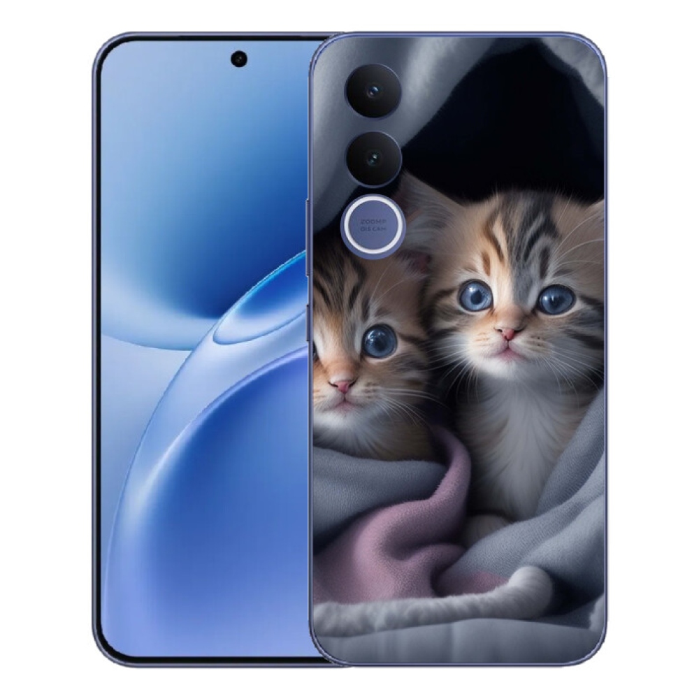 Gélový kryt mmCase na Vivo V70 FE - mačacie duo 2