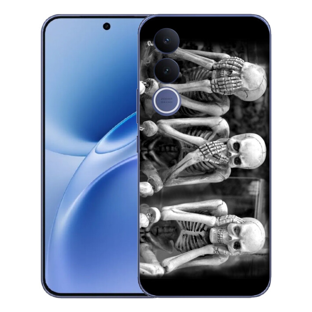 Gélový kryt mmCase na Vivo V70 FE - kostlivci