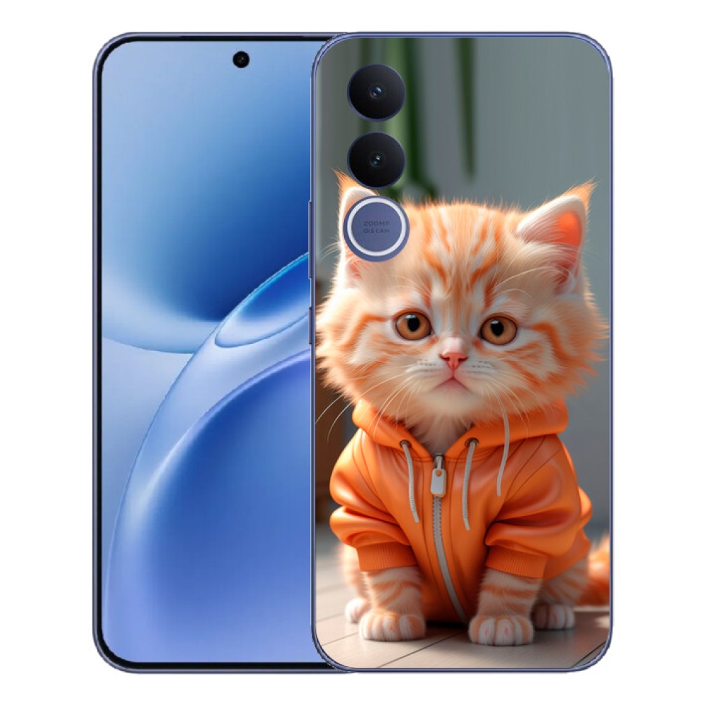 Gélový kryt mmCase na Vivo V70 FE - mačiatko v mikine