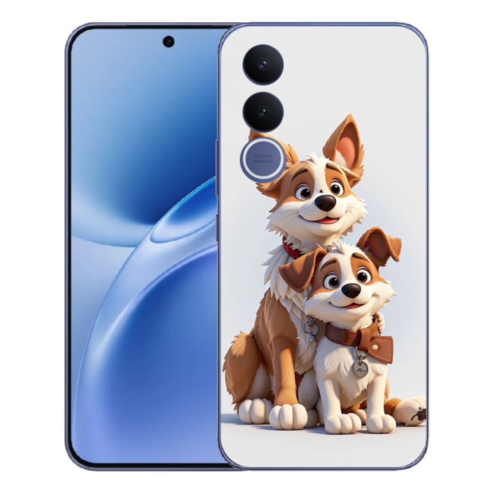 Gélový kryt mmCase na Vivo V70 FE - kreslenie psy