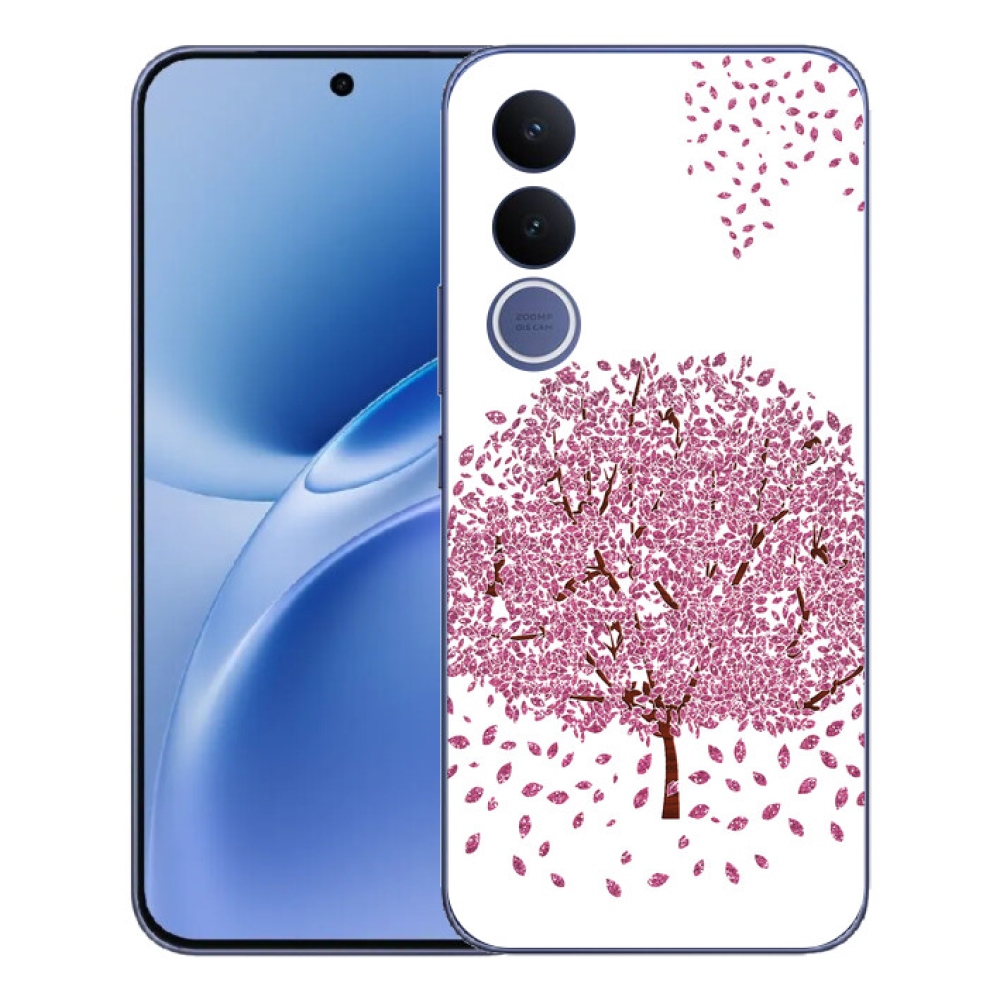 Gélový kryt mmCase na Vivo V70 FE - kreslený strom s listami