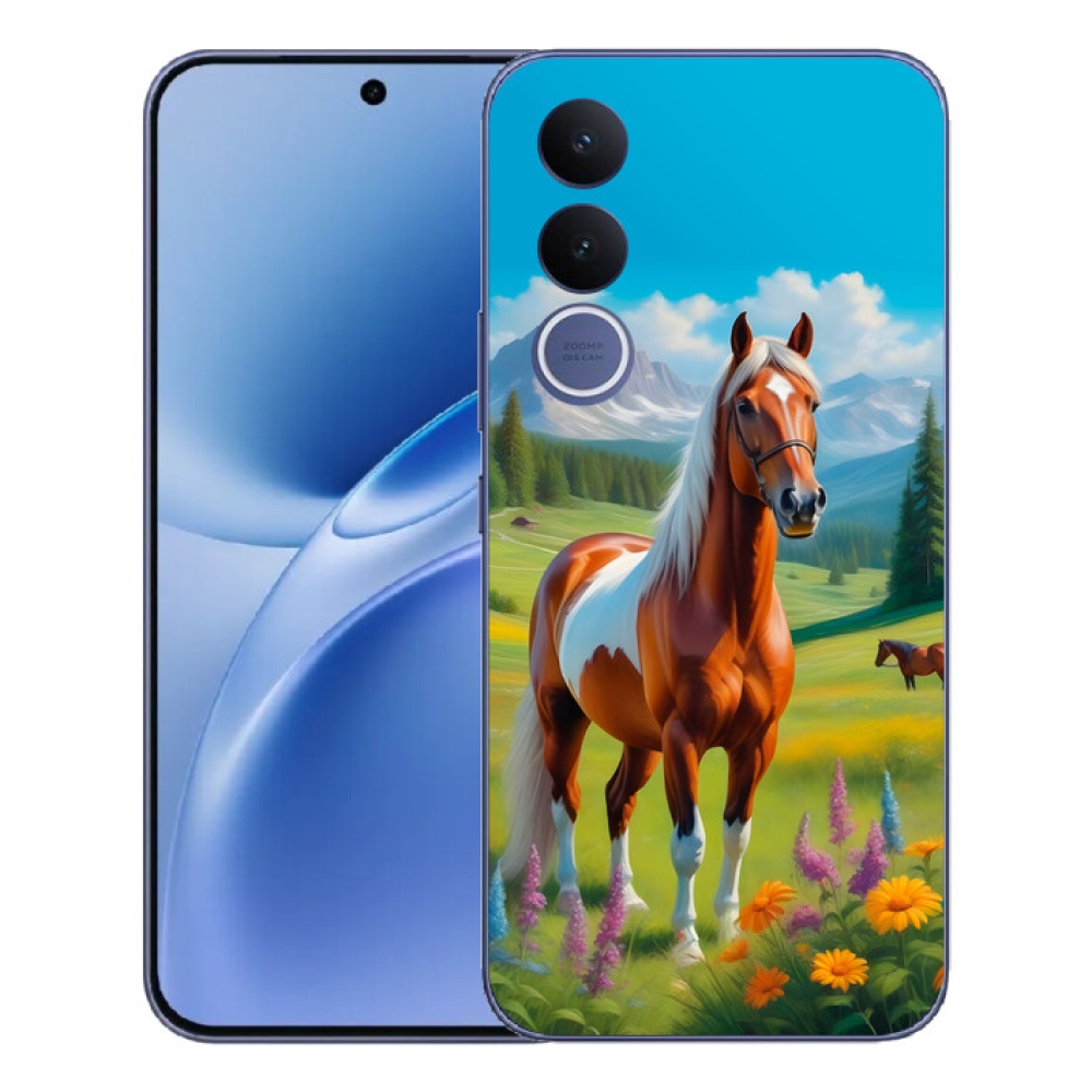 Gélový kryt mmCase na Vivo V70 FE - kôň na lúke