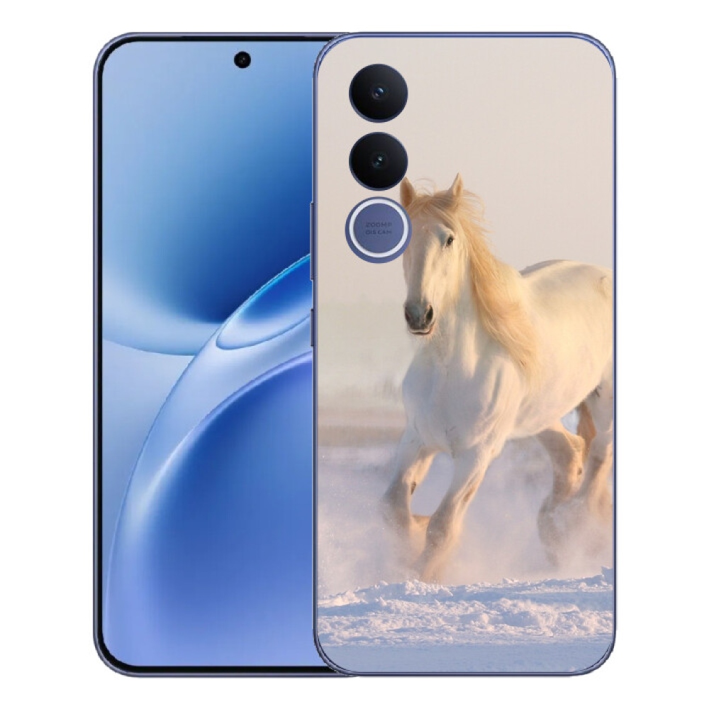 Gélový kryt mmCase na Vivo V70 FE - kôň v snehu