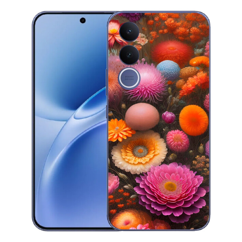 Gélový kryt mmCase na Vivo V70 FE - kvetinová kompozícia