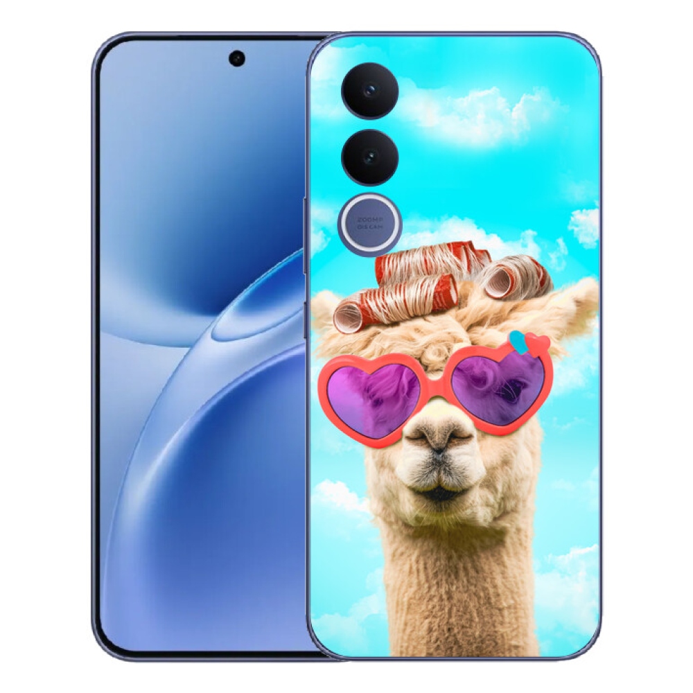 Gélový kryt mmCase na Vivo V70 FE - lama s okuliarmi