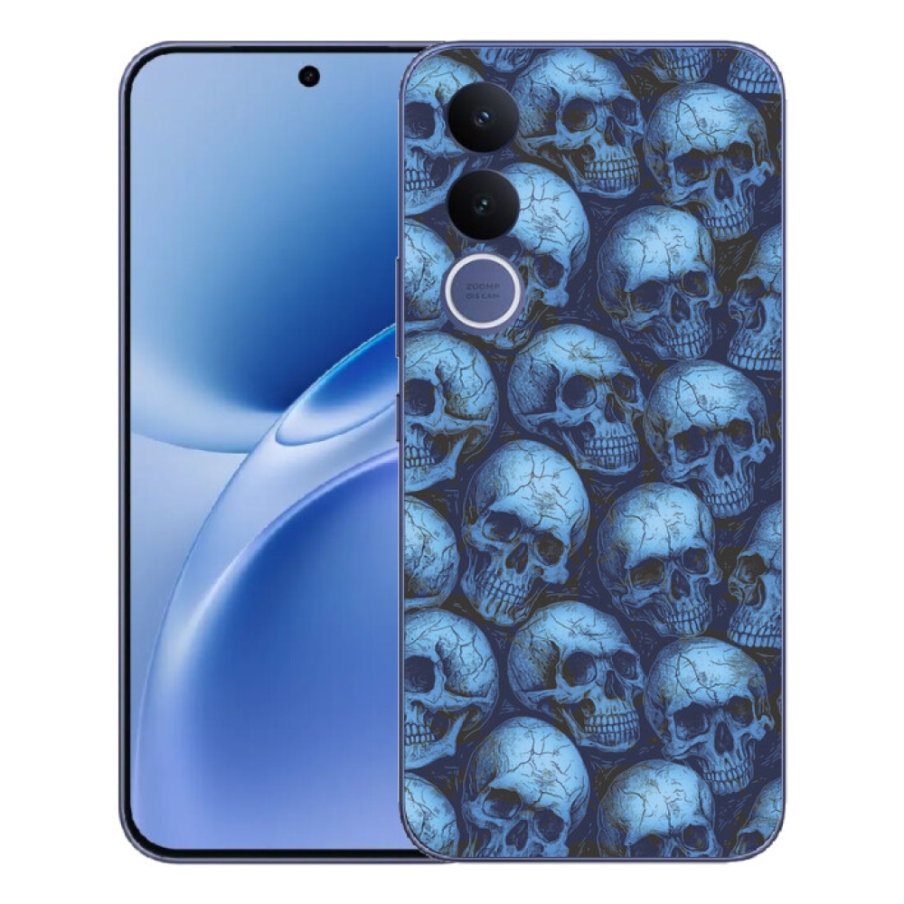 Gélový kryt mmCase na Vivo V70 FE - lebky