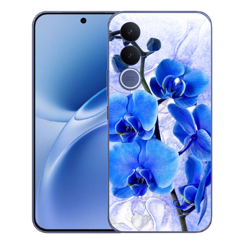 Gélový kryt mmCase na Vivo V70 FE - modré kvety