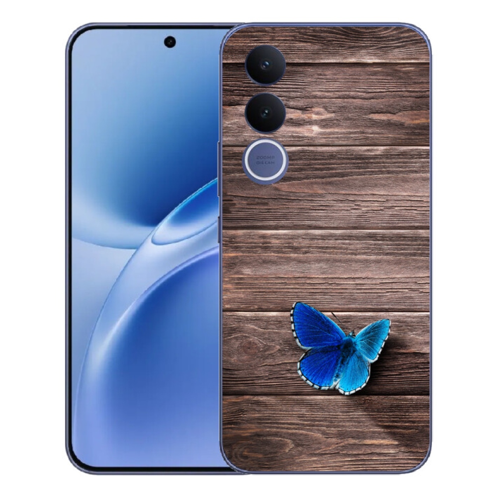 Gélový kryt mmCase na Vivo V70 FE - modrý motýľ 1