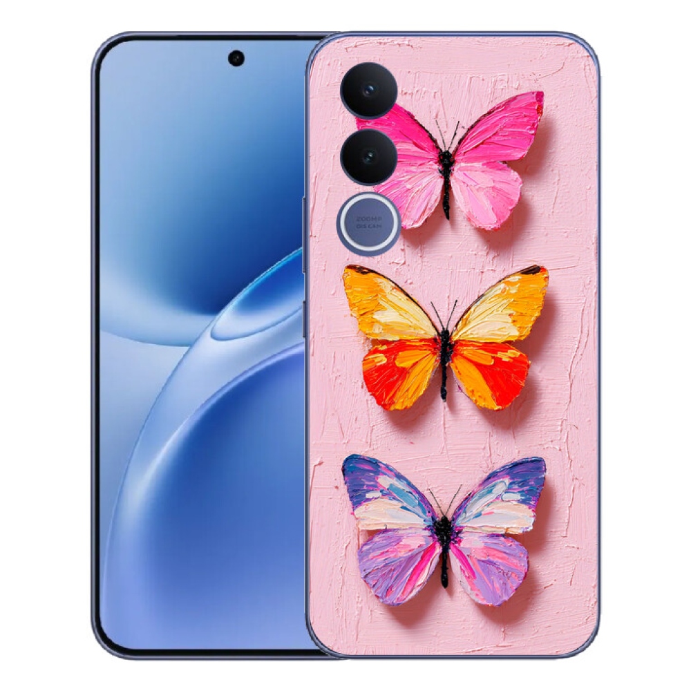 Gélový kryt mmCase na Vivo V70 FE - motýlia trojica