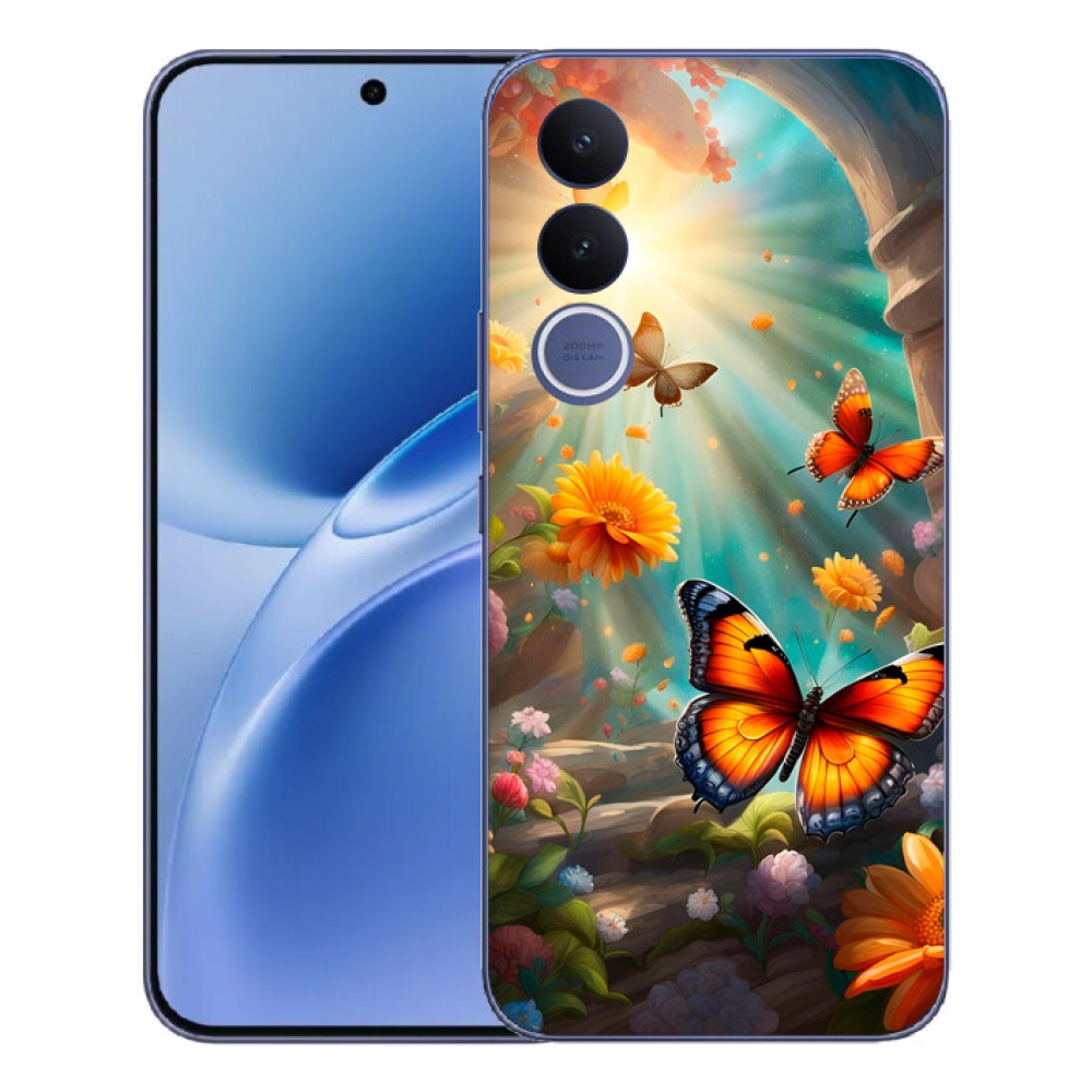 Gélový kryt mmCase na Vivo V70 FE - motýlia záhrada 2