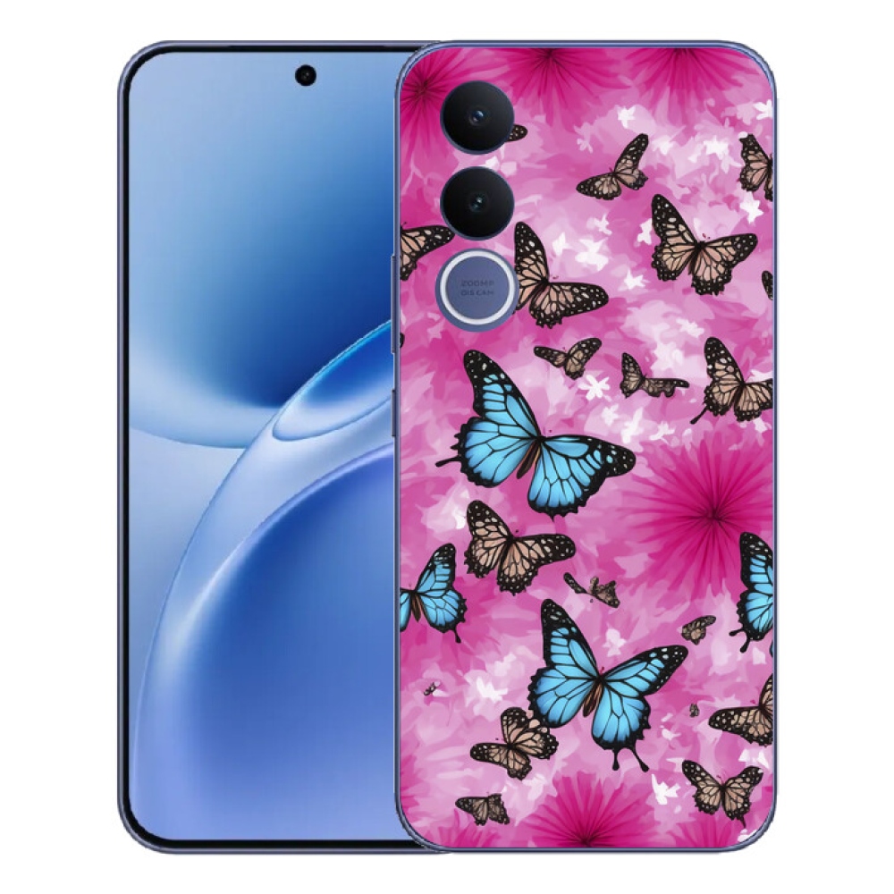Gélový kryt mmCase na Vivo V70 FE - motýlia záhrada