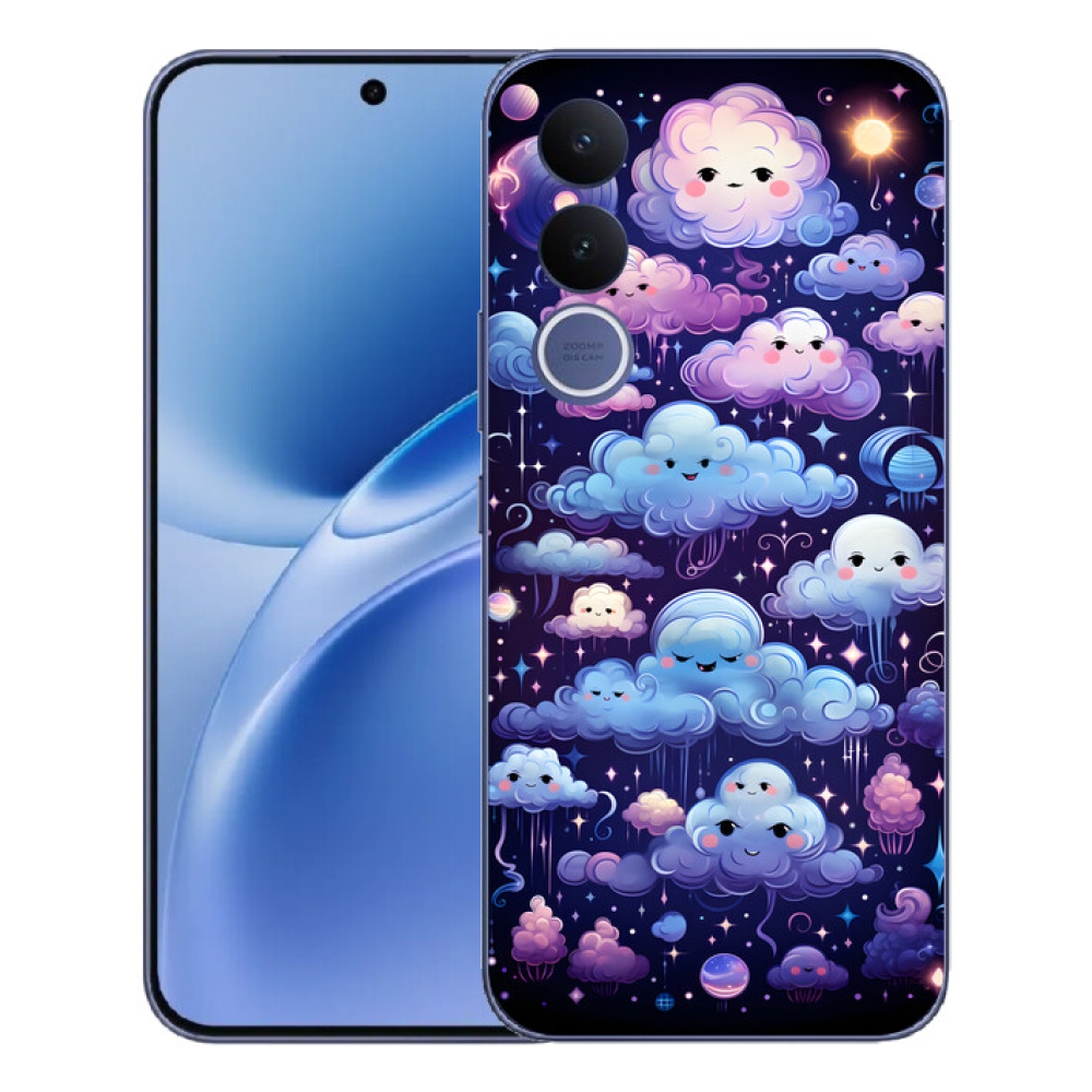 Gélový kryt mmCase na Vivo V70 FE - mráčiky