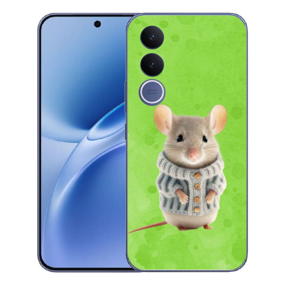 Gélový kryt mmCase na Vivo V70 FE - myška vo svetri