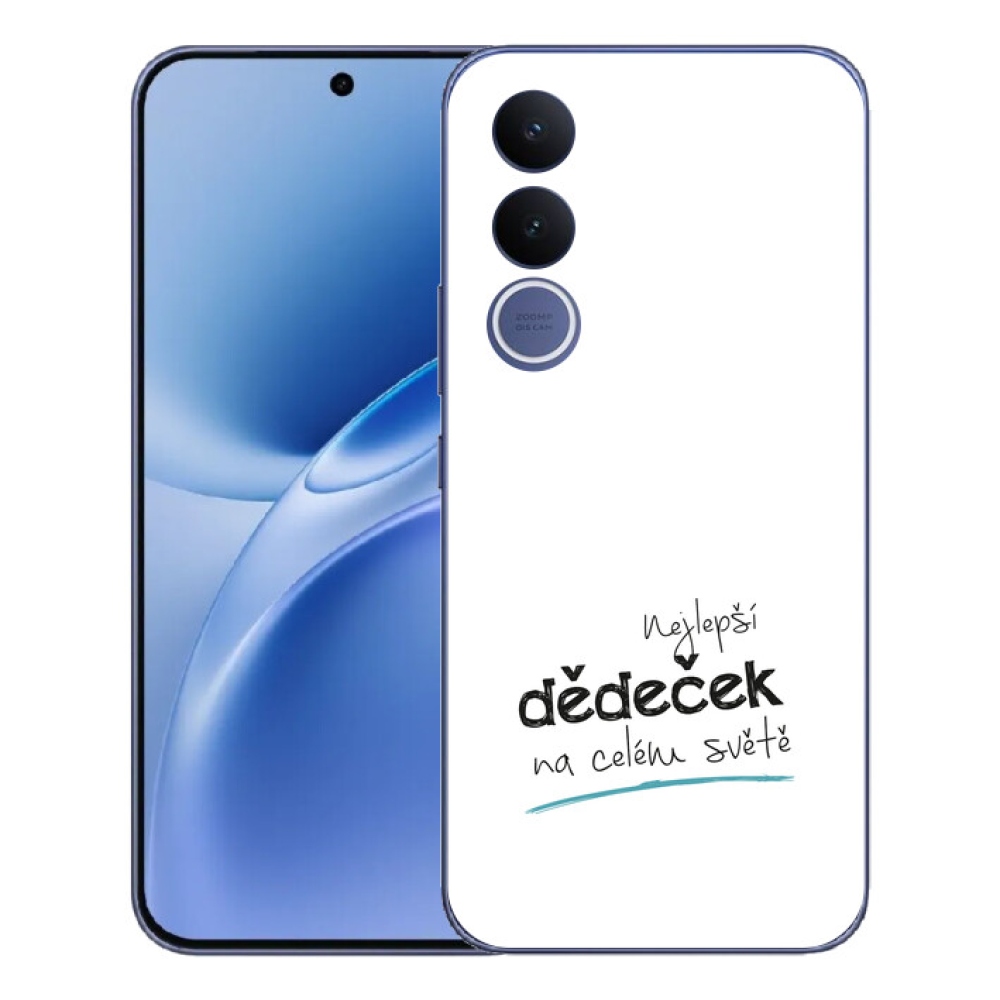 Gélový kryt mmCase na Vivo V70 FE - najlepší dedko 3 biele pozadie