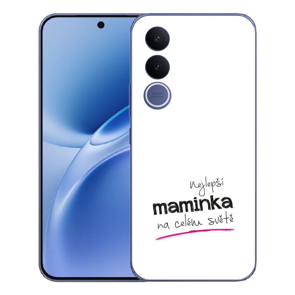 Gélový kryt mmCase na Vivo V70 FE - najlepšia mamička 4 biele pozadie