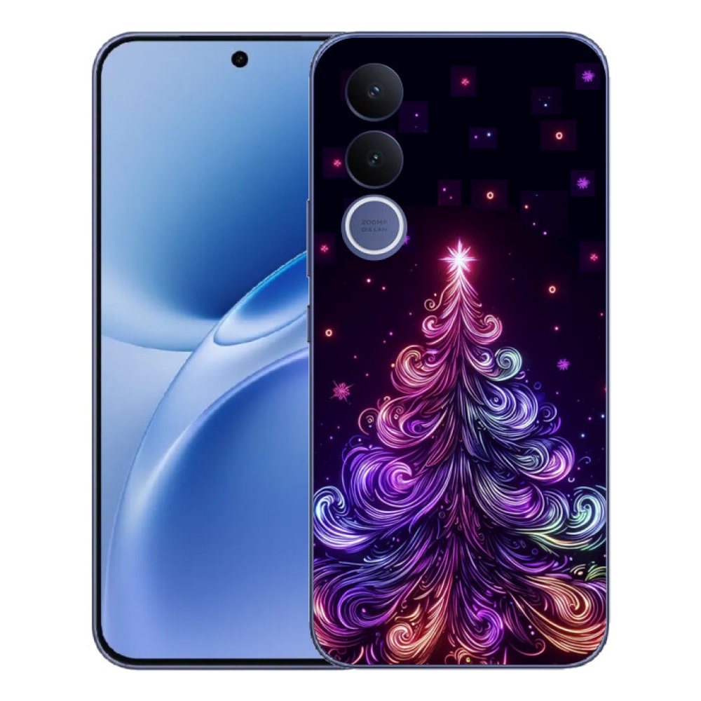 Gélový kryt mmCase na Vivo V70 FE - neónový vianočný stromček 1