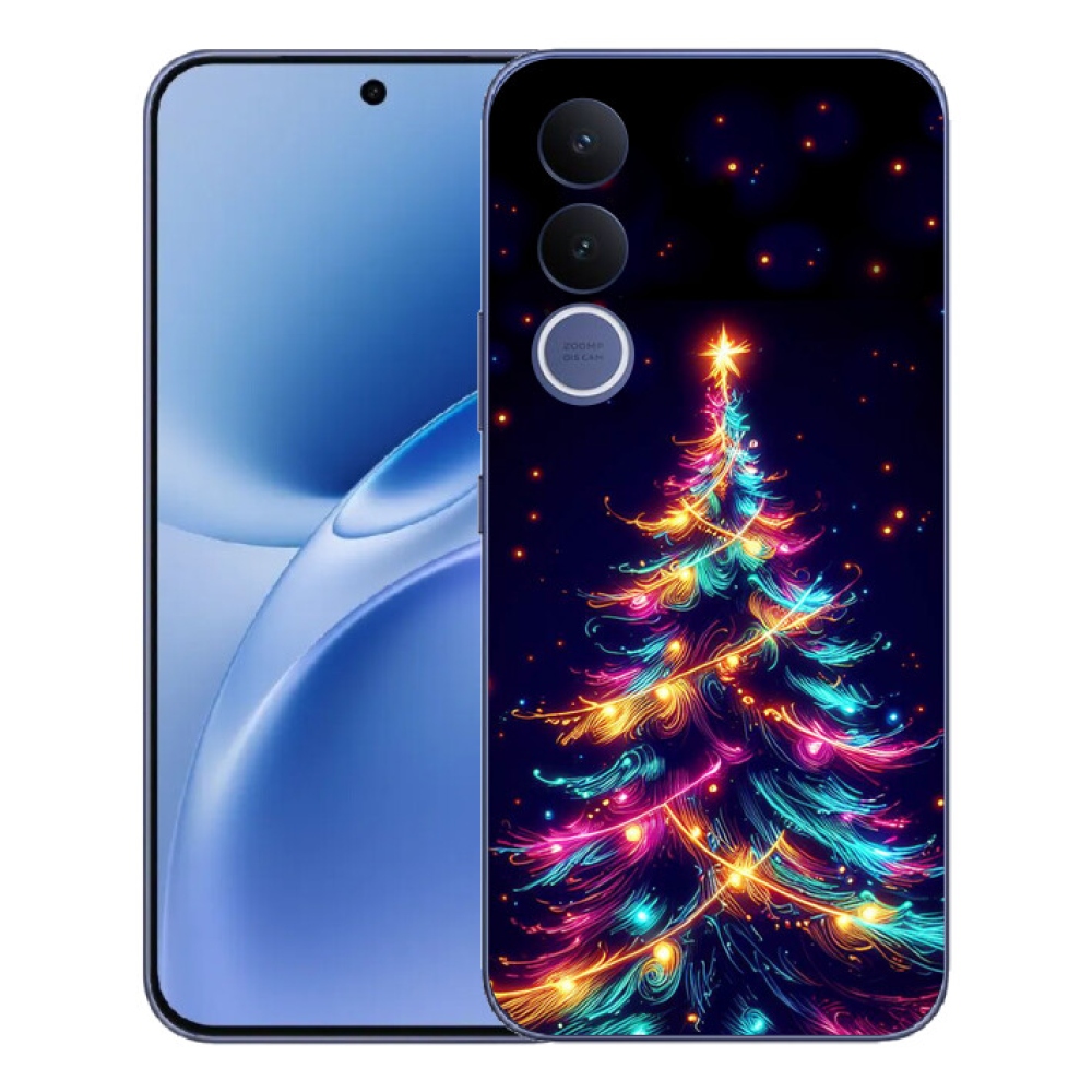 Gélový kryt mmCase na Vivo V70 FE - neónový vianočný stromček