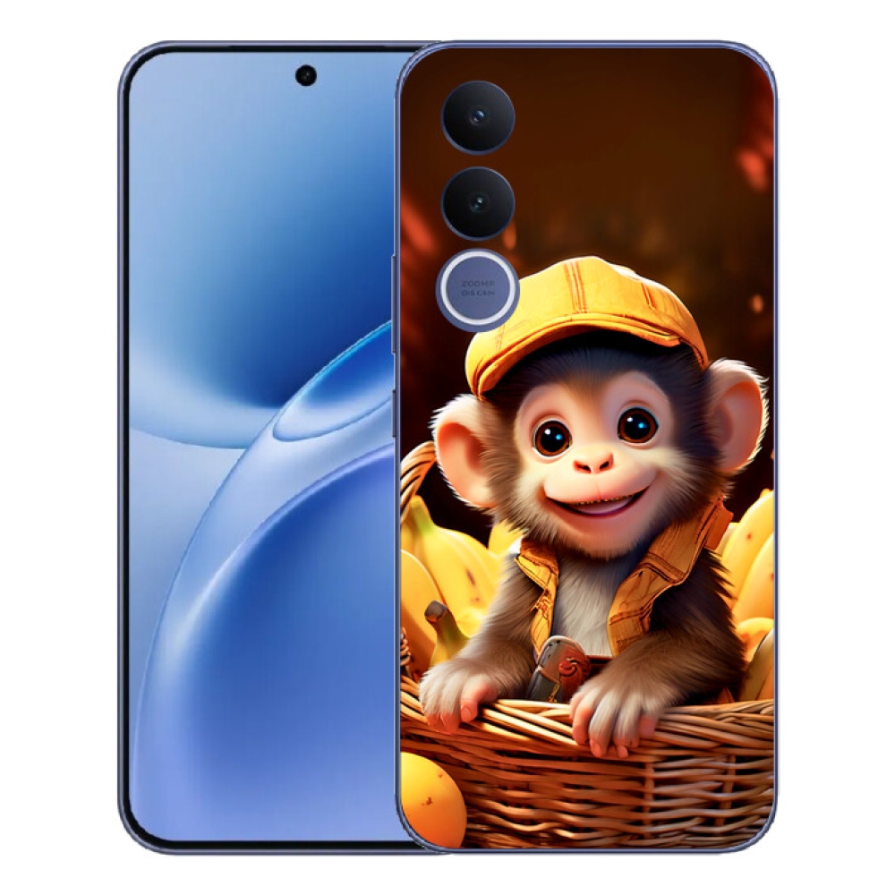 Gélový kryt mmCase na Vivo V70 FE - opice v košíku