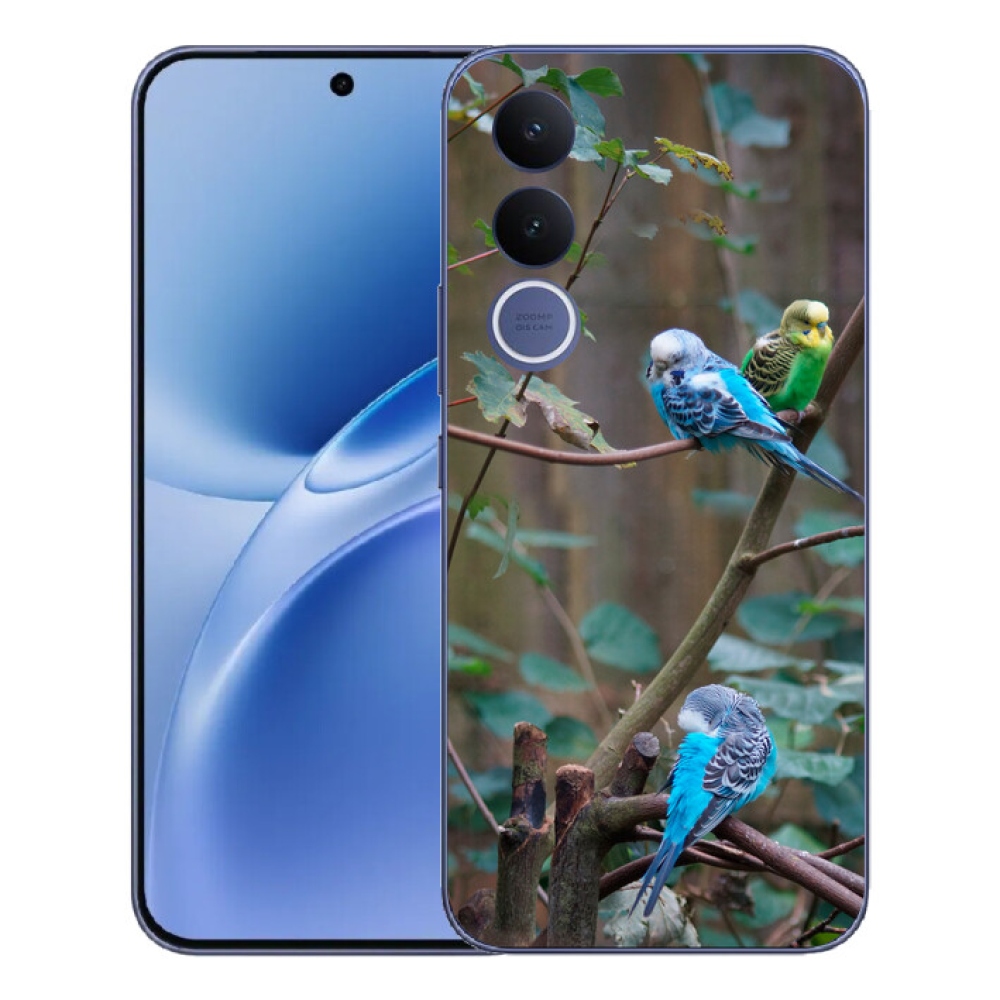 Gélový kryt mmCase na Vivo V70 FE - papagáje na vetve