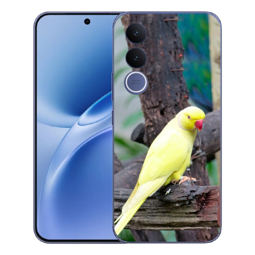 Gélový kryt mmCase na Vivo V70 FE - papagáj alexander žltý