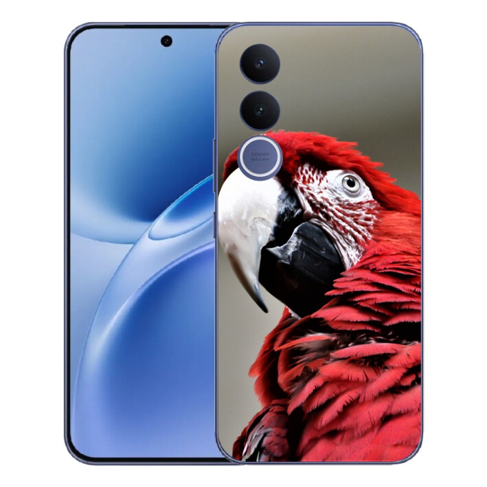 Gélový kryt mmCase na Vivo V70 FE - papagáj ara červený