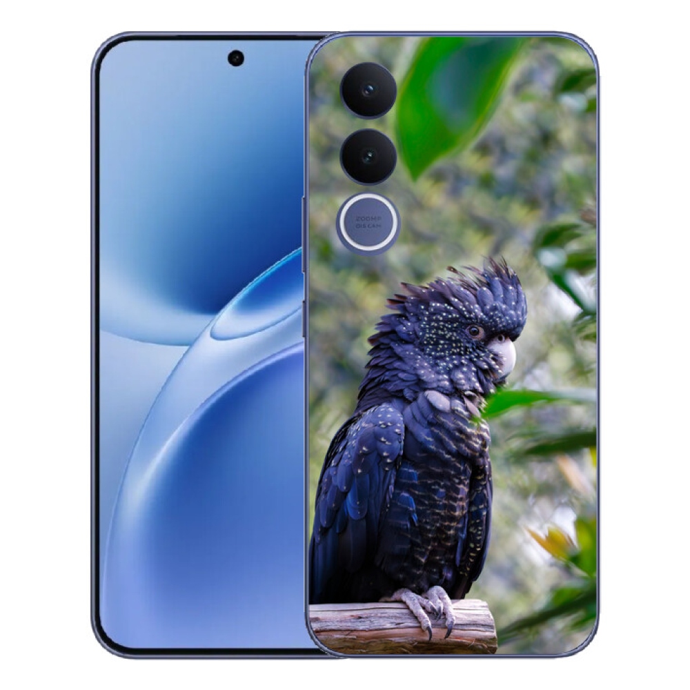 Gélový kryt mmCase na Vivo V70 FE - papagáj kakadu čierny
